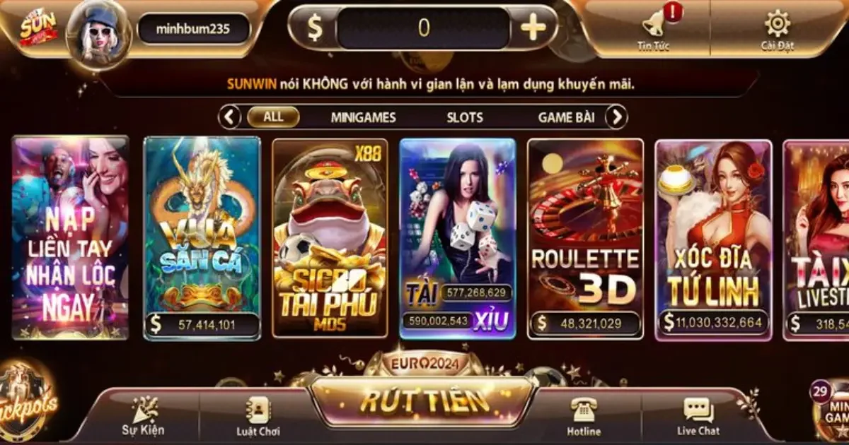 Các trò chơi bài nổi bật trên game bài SUNWIN