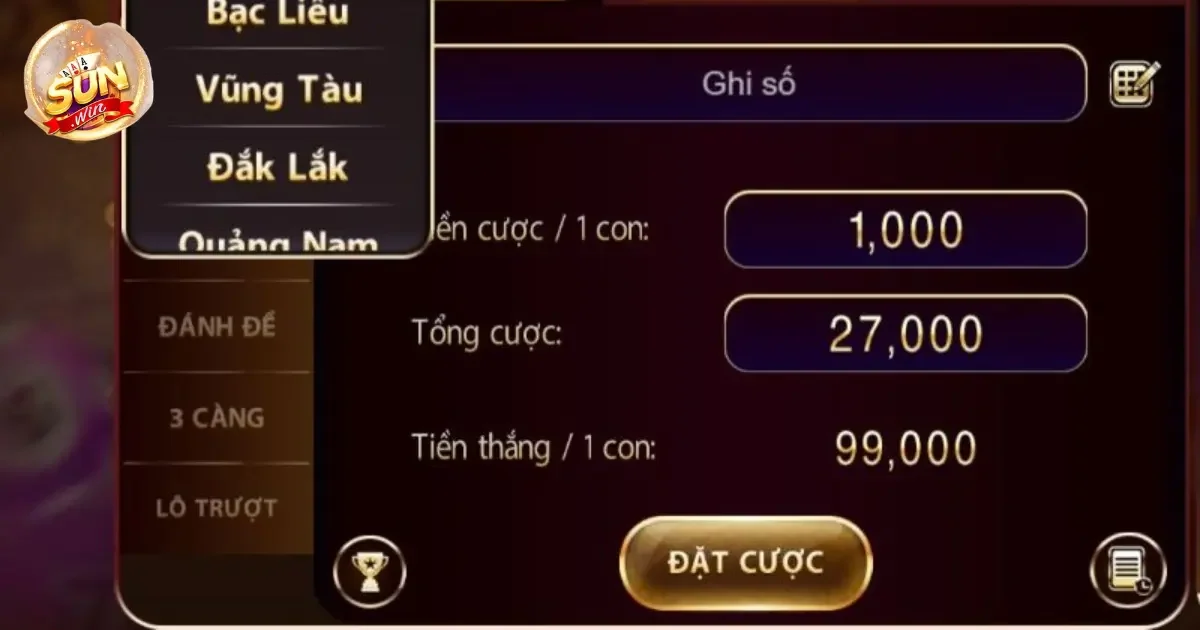 Chọn số và đặt cược